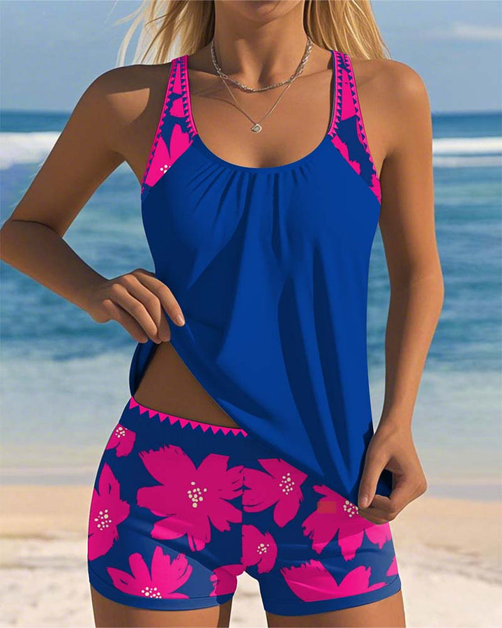 Judith | Tankini with Sleeveless Design and Printed U Neckline