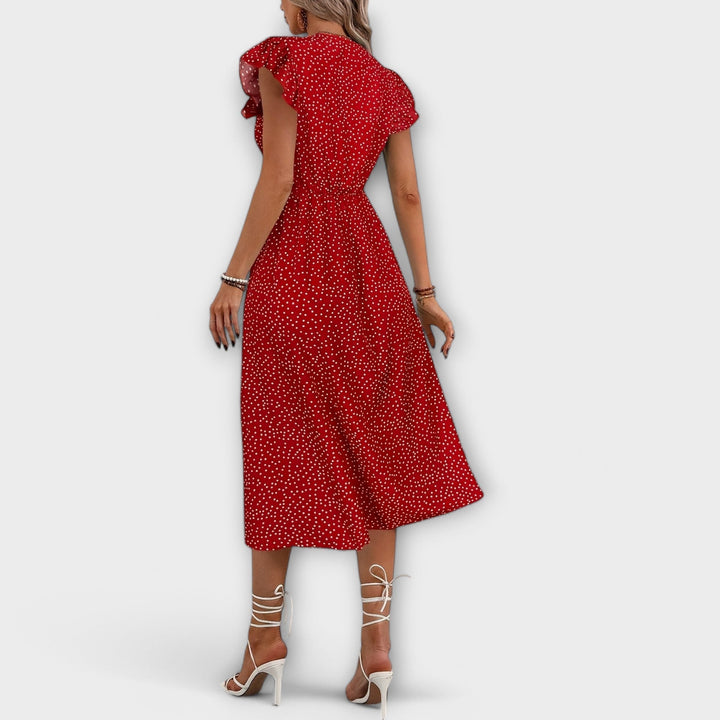 Chic midi dress with polka dots