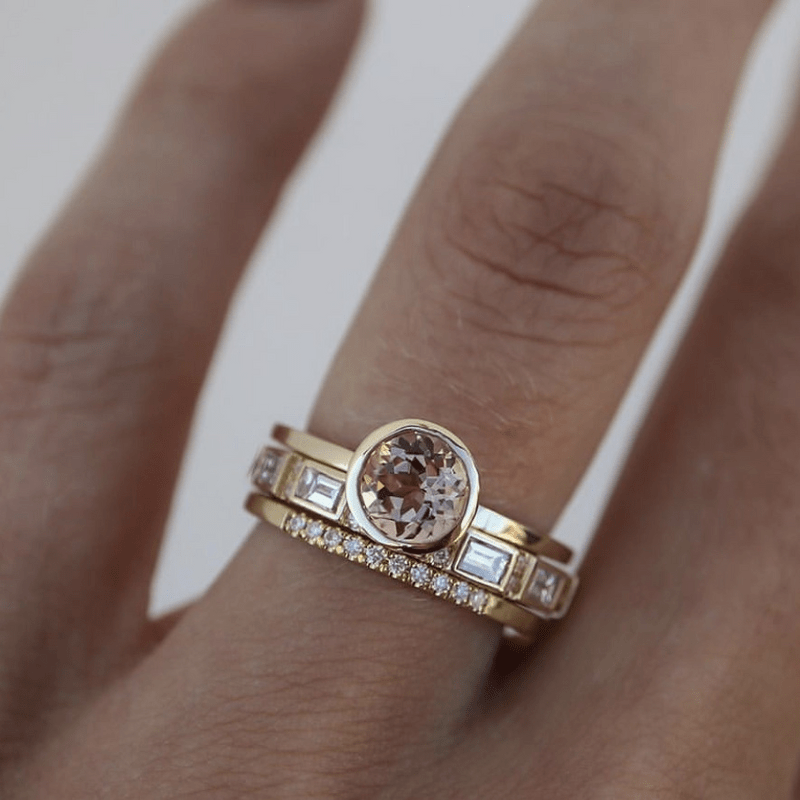 Hope - Gold Ring Set with Inlay Crystals