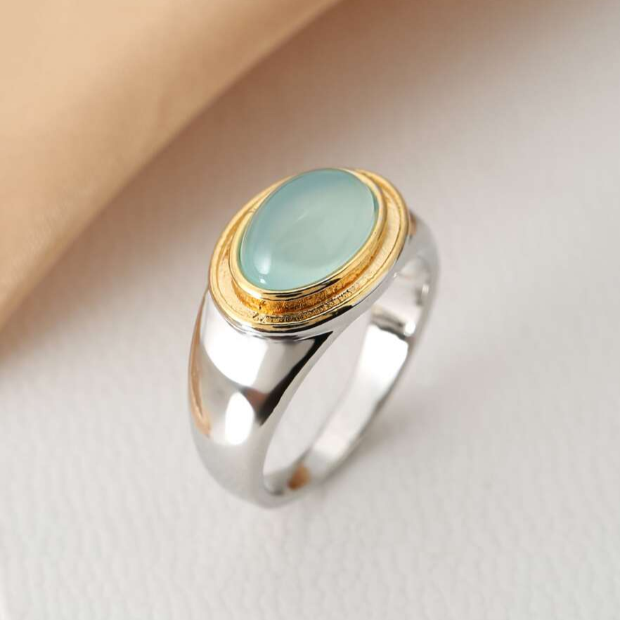 Vintage Green Moonstone Ring - Gabi Design
