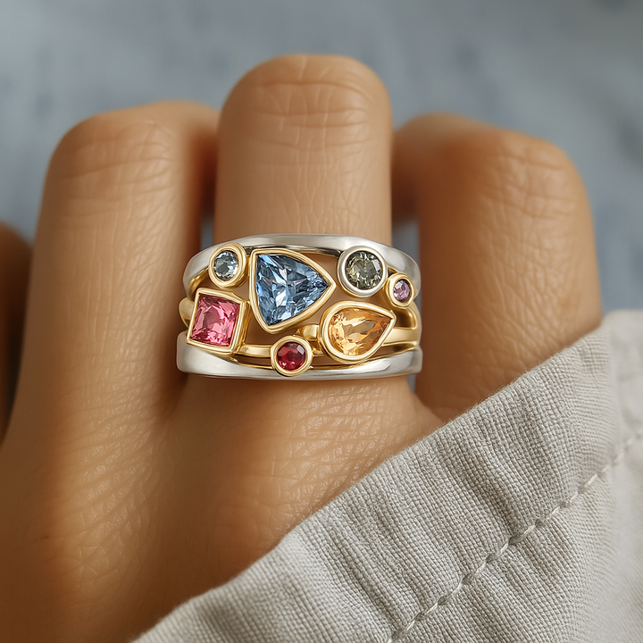 Retro Bunter Zirconia Ring