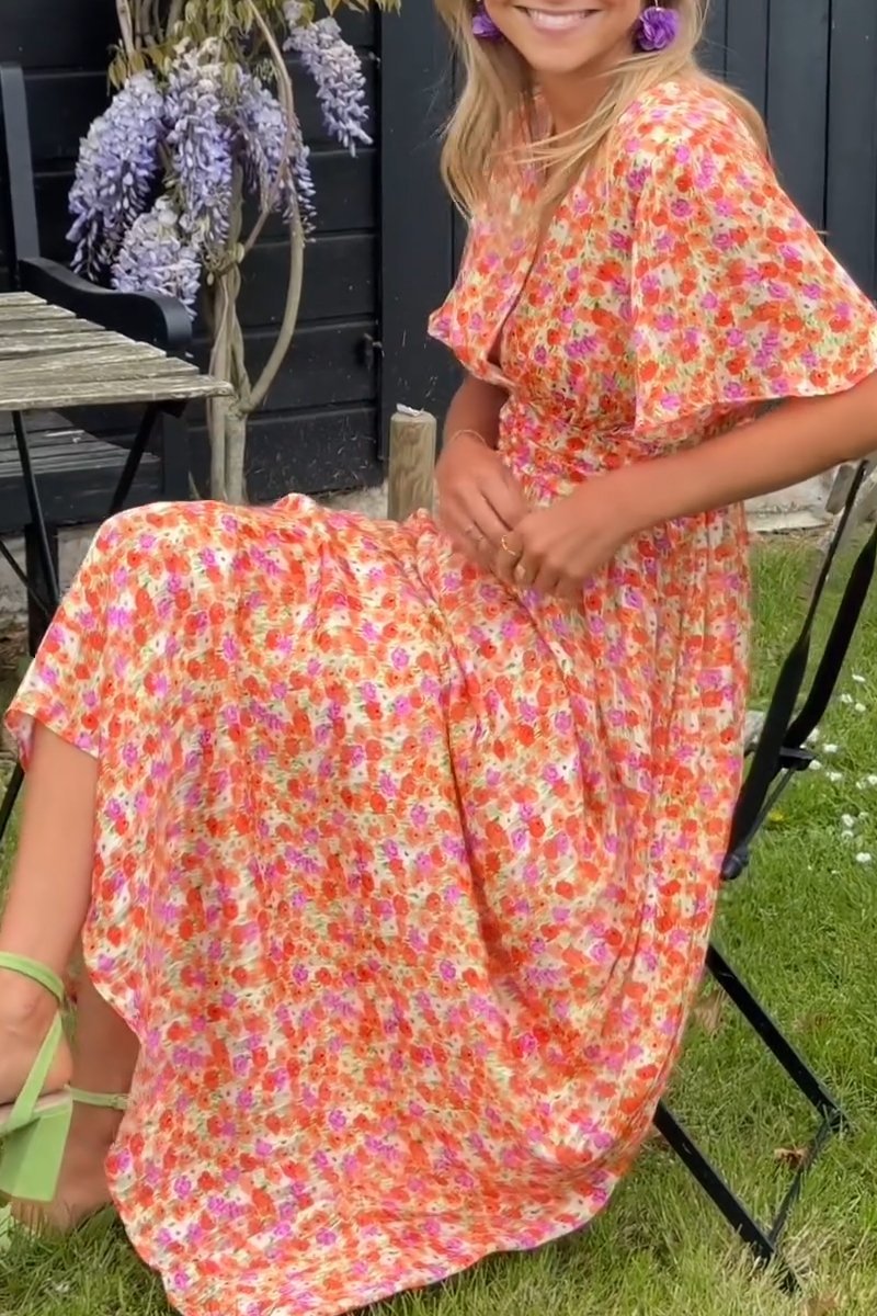 Pauline - Long Dress with Floral Design